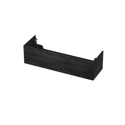 INK Wastafelonderkast - 140x45x37.6cm - 1 lade - push to open - met recht opdekfront - MFC - Houtskool eiken