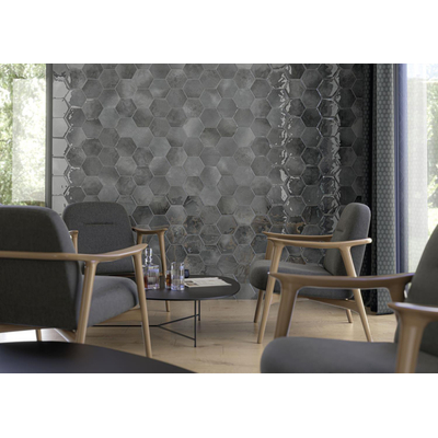 SAMPLE Cifre Cerámica Hexagon Moon carrelage mural - Grey (gris)