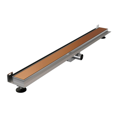 Brauer Caniveau de douche 100x7.5cm avec grille multi-usages et bride inox pour montage mural Cuivre brossé