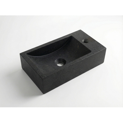 Saniclass Noche Lave-mains 40x22cm pierre naturelle foncé Noir