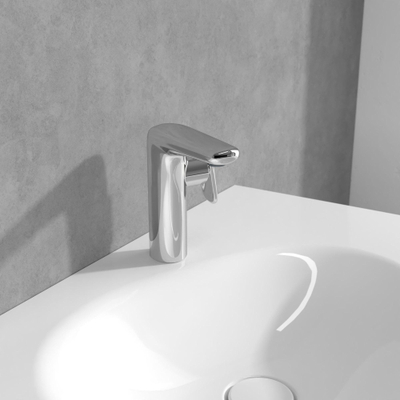 Villeroy & Boch Antao 1 greeps wastafelkraan - 173mm - met push open afvoergarnituur - hoogglans chroom