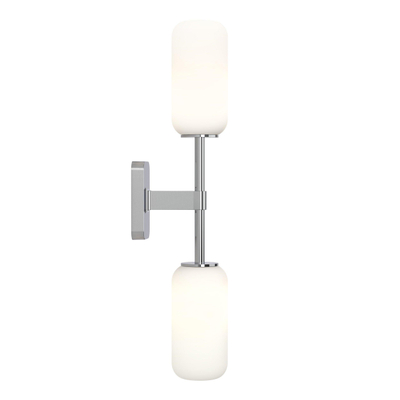 Astro Tacoma Twin Applique/Plafonnier - 230V - IP44 - cylindre - verre blanc - chrome