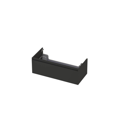 INK Wastafelonderkast - 100x45x35cm - 1 lade - greeploos - MDF lak - Antraciet mat