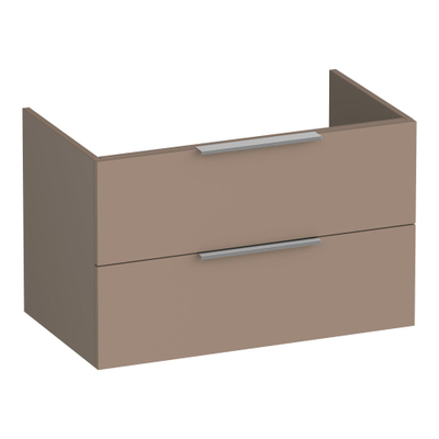 BRAUER Elevate wastafelonderkast 80 excl. opleggrepen 2 softclose lades en 1 sifon uitsparing - mat mokka