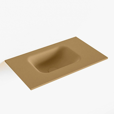 Mondiaz LEX Lavabo compact - 50x30x0.9cm - vasque à gauche - sans trous de robinet - pour meuble de toilettes - Solid surface - Oro