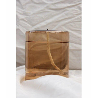 Wellmark olielamp - 11.5x13.5cm - navulbaar - gerecycled glas - taupe