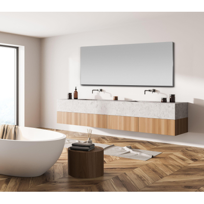 Saniclass Clear Miroir - 160x70cm - sans éclairage - à poser horizontalement et verticalement - sans cuivre