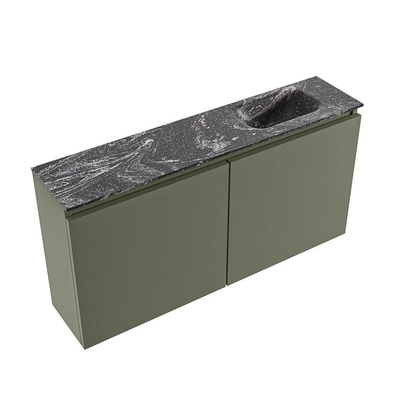 MONDIAZ TURE-DLUX 100cm toiletmeubel Army. EDEN wastafel Lava positie rechts. Met 1 kraangat.