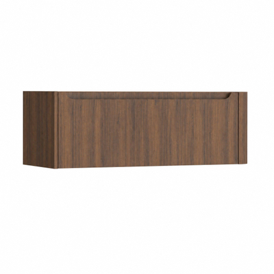 H&R Badmeubelen Juice Meuble sous vasque - 120x45x40cm - angle droit arrondi - 1 tiroir - poignée intégrée - Chêne foncé