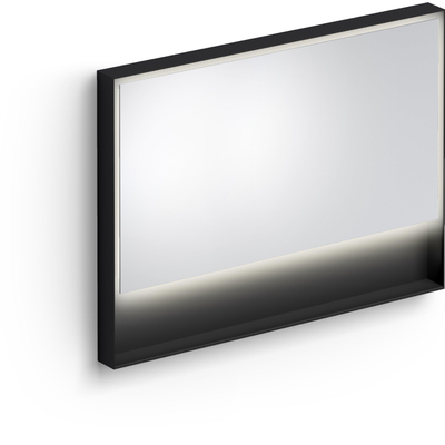 Clou Look at Me miroir – rectangle – 110 x 80 cm – LED indirecte tout autour – Noir mat