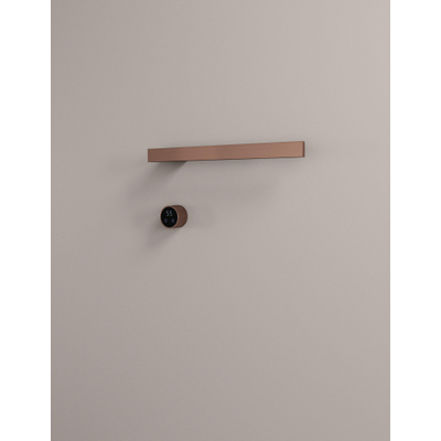 Hotbath &MORE Handdoekradiator - 50x19cm - vierkant - 1 stangen - horizontaal - met schakelaar - geborsteld koper PVD