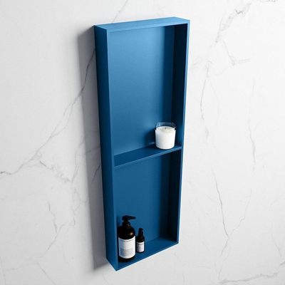 Mondiaz Easy nis 29.5x149.5x8cm voor Inbouw/opbouw 2 open vakken Solid surface Jeans/Jeans