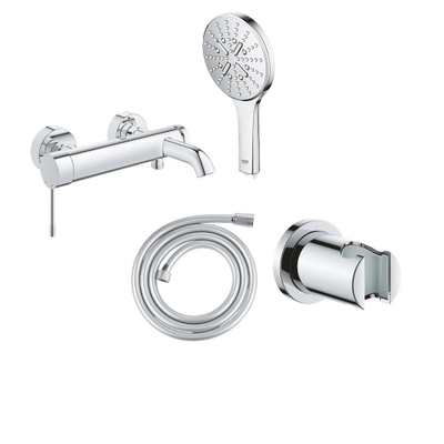 GROHE Essence Ensemble de meuble - robinet de baignoire - douchette à main - support de douchette - flexible de douche - chrome