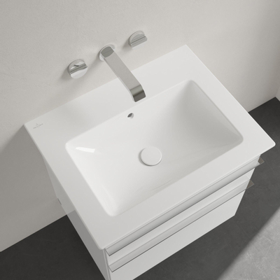 Villeroy & Boch venticello wastafel - zonder kraangat - 65x50cm - met overloop - White Alpine (glans wit)