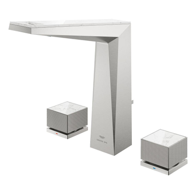 Grohe Allure brilliant private collection wastafelkraan M-Size 3-gats white s.steel