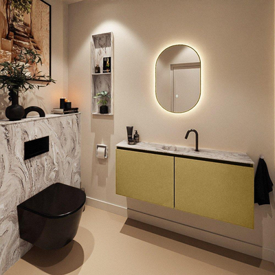 MONDIAZ TURE-DLUX Meuble de toilettes 120 cm Oro. EDEN lavabo Glace position centrale. Avec 1 trou de robinet.