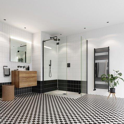 Robinet de douche Crosswater Crossbox - thermostatique - adapté pour 2 voies - poussoir - noir mat