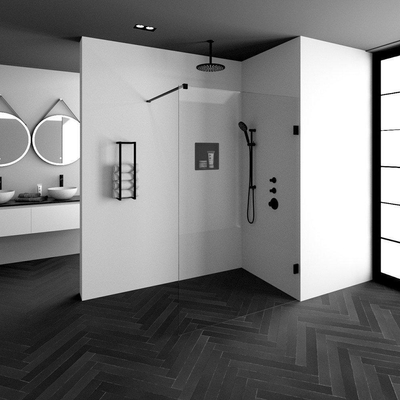 BRAUER Créer Douche à l'italienne - 130x200cm - sans profil - anti-calcaire - verre de sécurité 8mm - anthracite mat