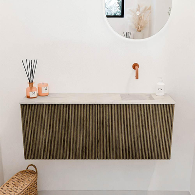 Mondiaz JOYA-DLUX 100cm toiletmeubel - kleur Dusk - Wastafel FAYE positie Rechts Zonder kraangat kleur Ostra.