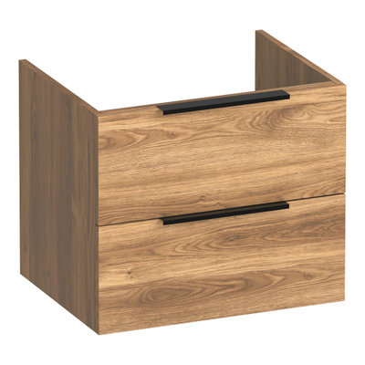 BRAUER Elevate wastafelonderkast 60 excl. opleggrepen 2 softclose lades en 1 sifon uitsparing - Honey