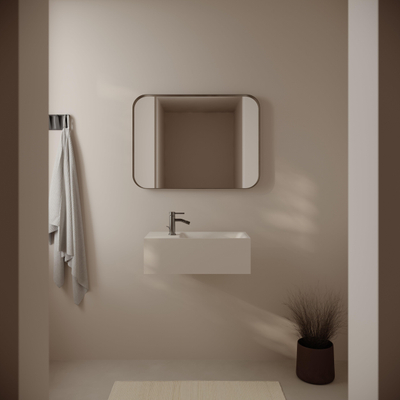 Ideavit Solidtetris Vrijhangende Wastafel - 60x30x20 - solid surface - wit mat