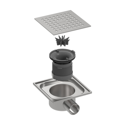 Easy Drain Aqua quattro siphon de sol inox 15x15cm horizontal 4cm inox