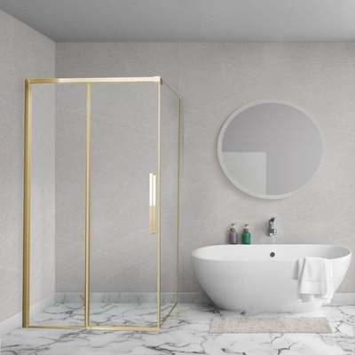 Aqua Vista Lokla Cuadra zijwand - 70x200cm - incl. montageset - t.b.v. douchecabine - geborsteld goud