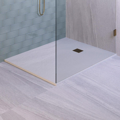 BRAUER Asteroid Receveur de douche 100x140 inclus antidérapant et antibactérien marbre minéral blanc mat