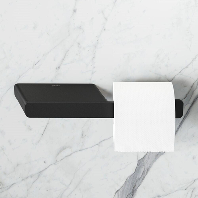 Geesa Shift porte-rouleau de toilette sans couvercle avec étagère Noir