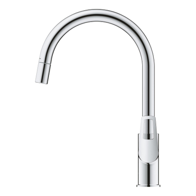 Grohe Start Loop Keukenkraan - 1-gats - hoge draaibare uittrekbare uitloop- voorsprong 21.5cm - open greep - chroom