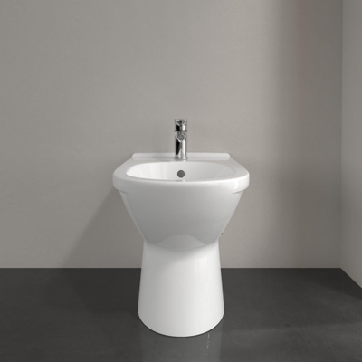 Villeroy & Boch O.novo Bidet posé au sol avec trop plein et 1 trou pour robinetterie Blanc