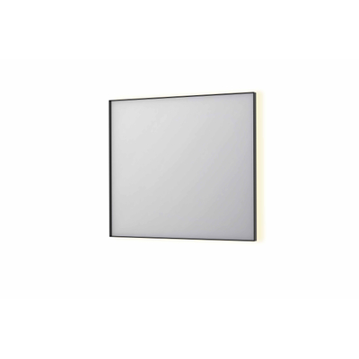 INK SP32 miroir - 90x4x80cm rectangulaire dans cadre en acier incl indir LED - chauffage - changement de couleur - dimmable et interrupteur - métal brossé black