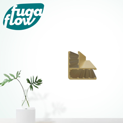 FugaFlow Eccelente Vetro Paroi latérale - 30x200cm - verre nervuré - 8mm - avec profilé d'angle - Laiton brossé