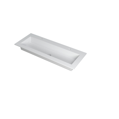 INK Kraft Lavabo - 120x45x1cm - 1 bassin - 2 trous de robinet - blanc mat