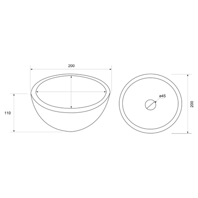 Differnz Boomer Waskom - 20x20x10cm - marmer - rond - wit