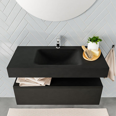 Mondiaz ALAN Meuble Urban avec 1 tiroir 100x30x41cm vasque Cloud suspendue centre 1 trou de robinet Solid Surface Urban