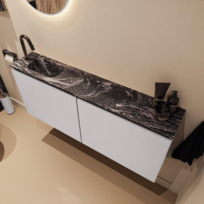 MONDIAZ TURE-DLUX Meuble toilette - 120cm - Cale - EDEN - vasque Lava - position gauche - 1 trou de robinet