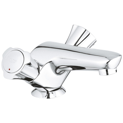 GROHE Costa L wastafelkraan - opbouw - laag - voorsprong 10cm - met trekwaste - chroom