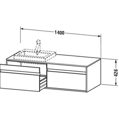 Duravit Ketho Meuble sous-lavabo 140x42.6x55cm basalte