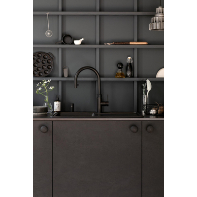 Quooker Flex Round kokendwaterkraan - draaibare & uittrekbare uitloop - PRO3 reservoir - kokend water - zwart