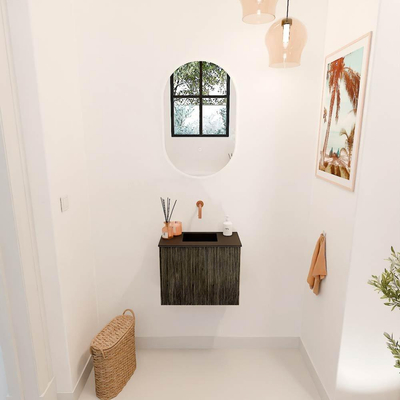 Mondiaz JOYA 50cm toiletmeubel - kleur Shadow - Wastafel FAYE positie Midden Zonder kraangat kleur Urban.