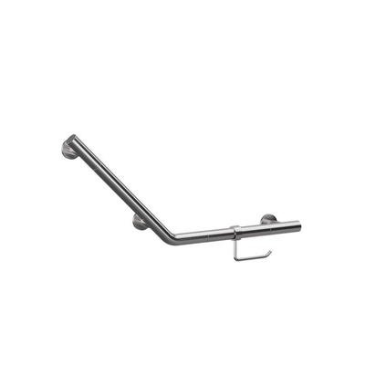 Crosswater - Barre d'appui avec porte-rouleau WC - inclinée - 71,9x33,2 cm - Chrome