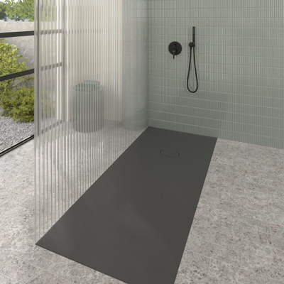 Villeroy & Boch Ecora douchebak - 180x80x4.5cm - afvoer korte zijde - anthracite (antraciet)
