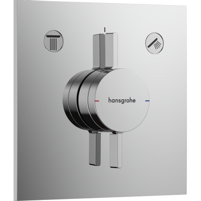 Hansgrohe DuoTurn E Douche pluie partie ecnastrable - robinet - pommeau - bras de douche - douchette avec support - flexible - barre avec curseur - Chrome