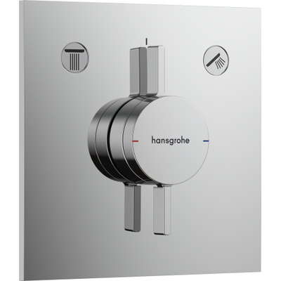 Hansgrohe Duoturn E - élément encastré - mitigeur - pomme de tête - bras de douche - support douchette - douchette - barre coulissante - flexible de douche - coulisseau - chrome