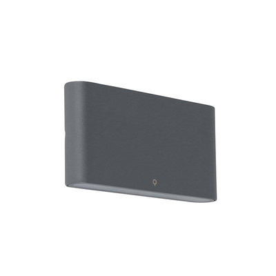QAZQA Batt applique murale - 17,5x9x3 cm - LED incluse - IP65 - gris foncé mat