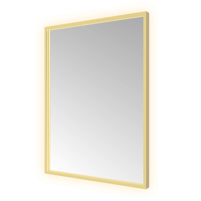 Hotbath &MORE Spiegel - 60x80cm - direct en indirect LED - color changing - spiegelverwarming - met afstandsbediening - PVD - geborsteld messing goud