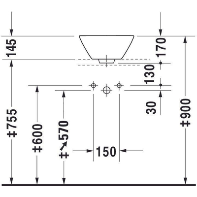 Duravit Starck 1 Opzet wastafel - 33 cm - glans wit