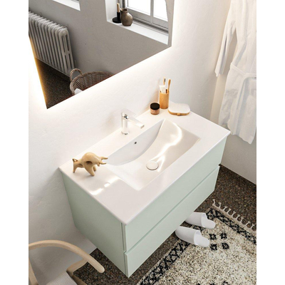 Mondiaz VICA Meuble Greey avec 2 tiroirs 80x50x45cm vasque lavabo Denia centre 1 trou de robinet