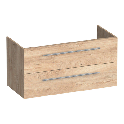 BRAUER Trust wastafelonderkast 100 excl. opbouwgrepen 2 softclose lades en 1 sifon uitsparing - Forest Wheat